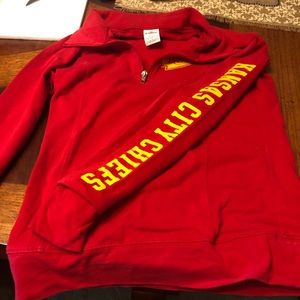KC CHIEFS VS PINK SMALL HALF ZIP!
